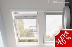 Kyvná VELUX Střešní okno GGU 0068 v bílé barvě v interiéru