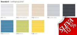 ROTO ZFA plisovaná roleta -  světlopropustné barvy Standard Uni 8 barevných odstínů